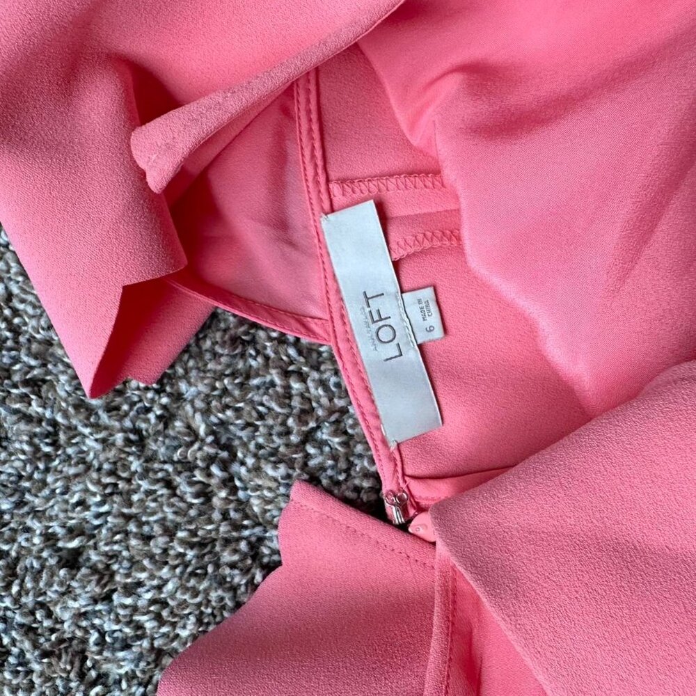 Pink preppy scalloped edge dress by LOFT - Picture 7 of 7